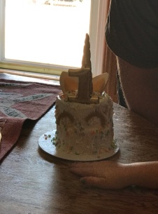 the smash cake I made just for her to dig into.